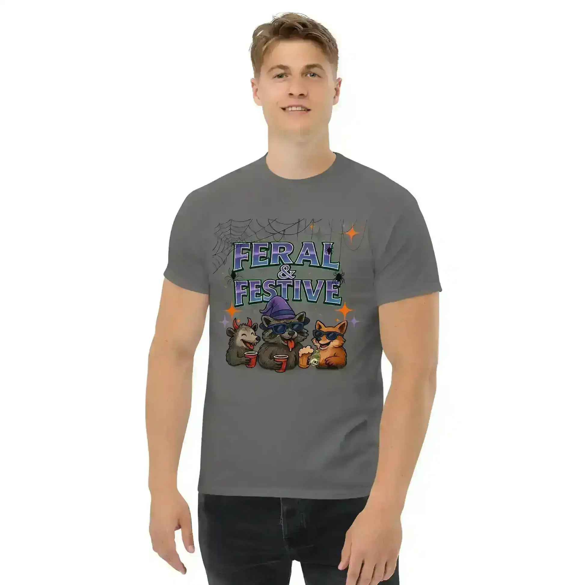 Feral & Festive Unisex Tee - Spooky Season Halloween Humor - Cady Creations