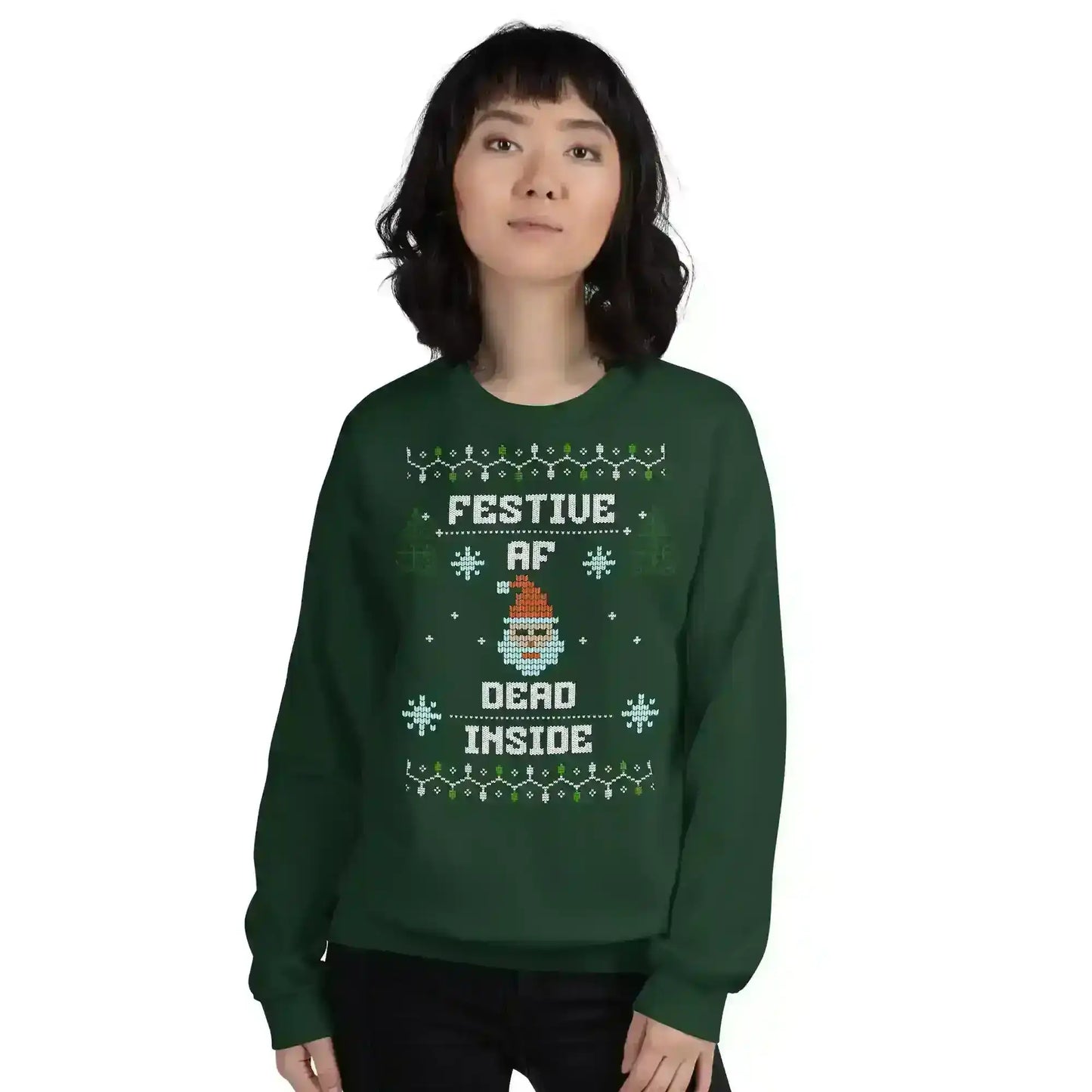Festive AF Dead Inside Ugly Christmas Unisex Sweatshirt - Cady Creations