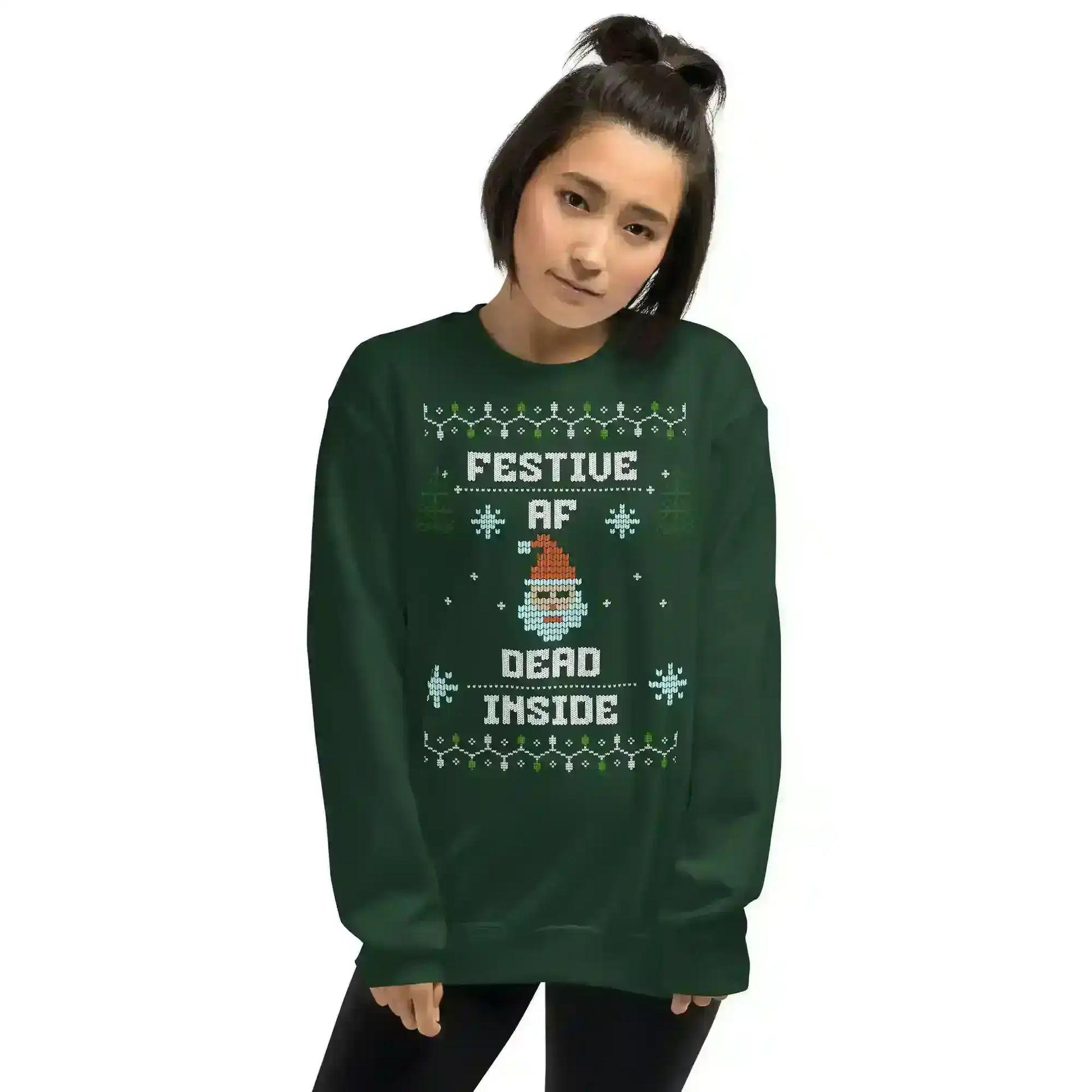 Festive AF Dead Inside Ugly Christmas Unisex Sweatshirt - Cady Creations
