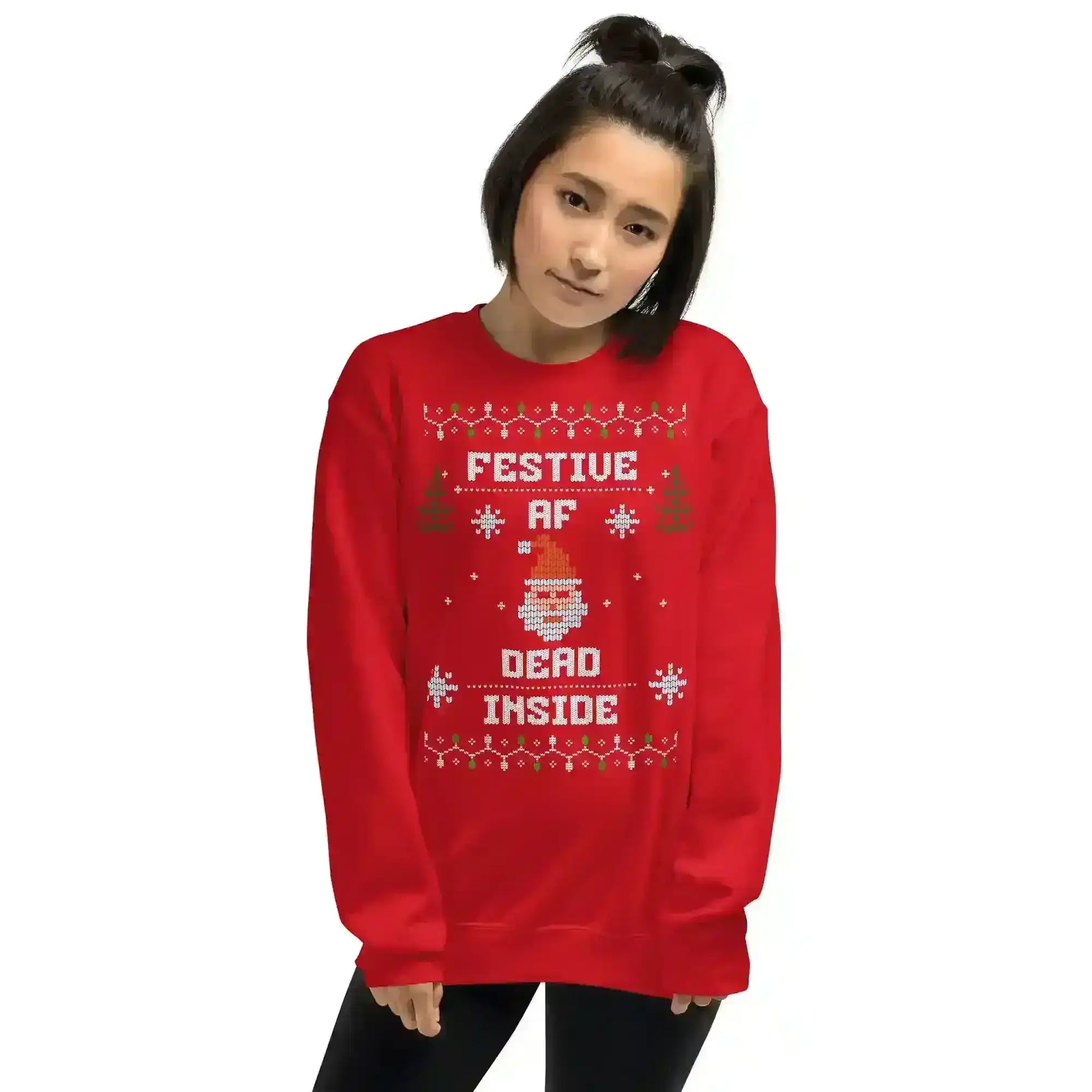 Festive AF Dead Inside Ugly Christmas Unisex Sweatshirt - Cady Creations