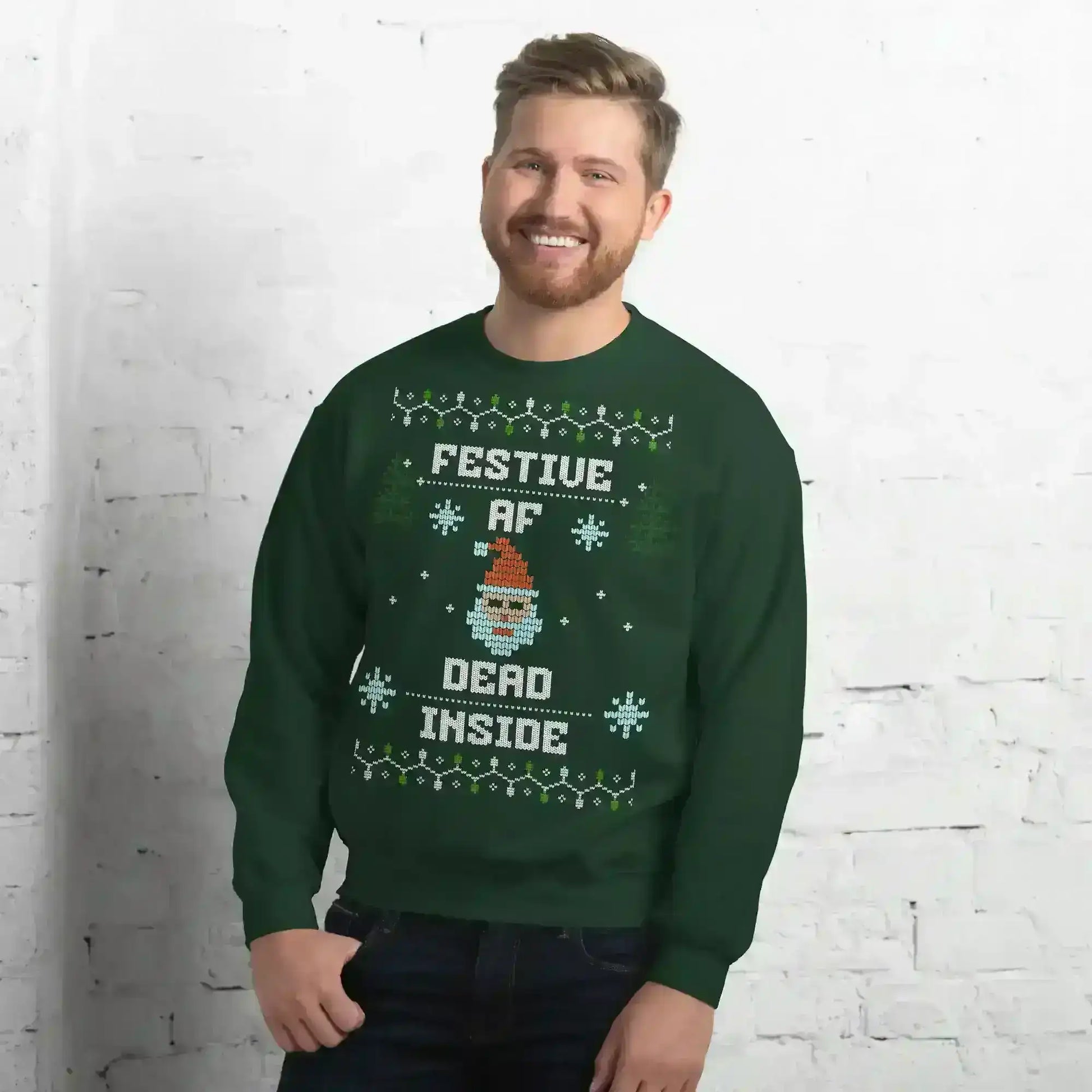 Festive AF Dead Inside Ugly Christmas Unisex Sweatshirt - Cady Creations