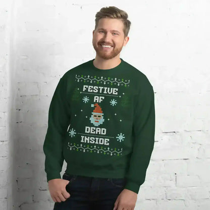 Festive AF Dead Inside Ugly Christmas Unisex Sweatshirt - Cady Creations