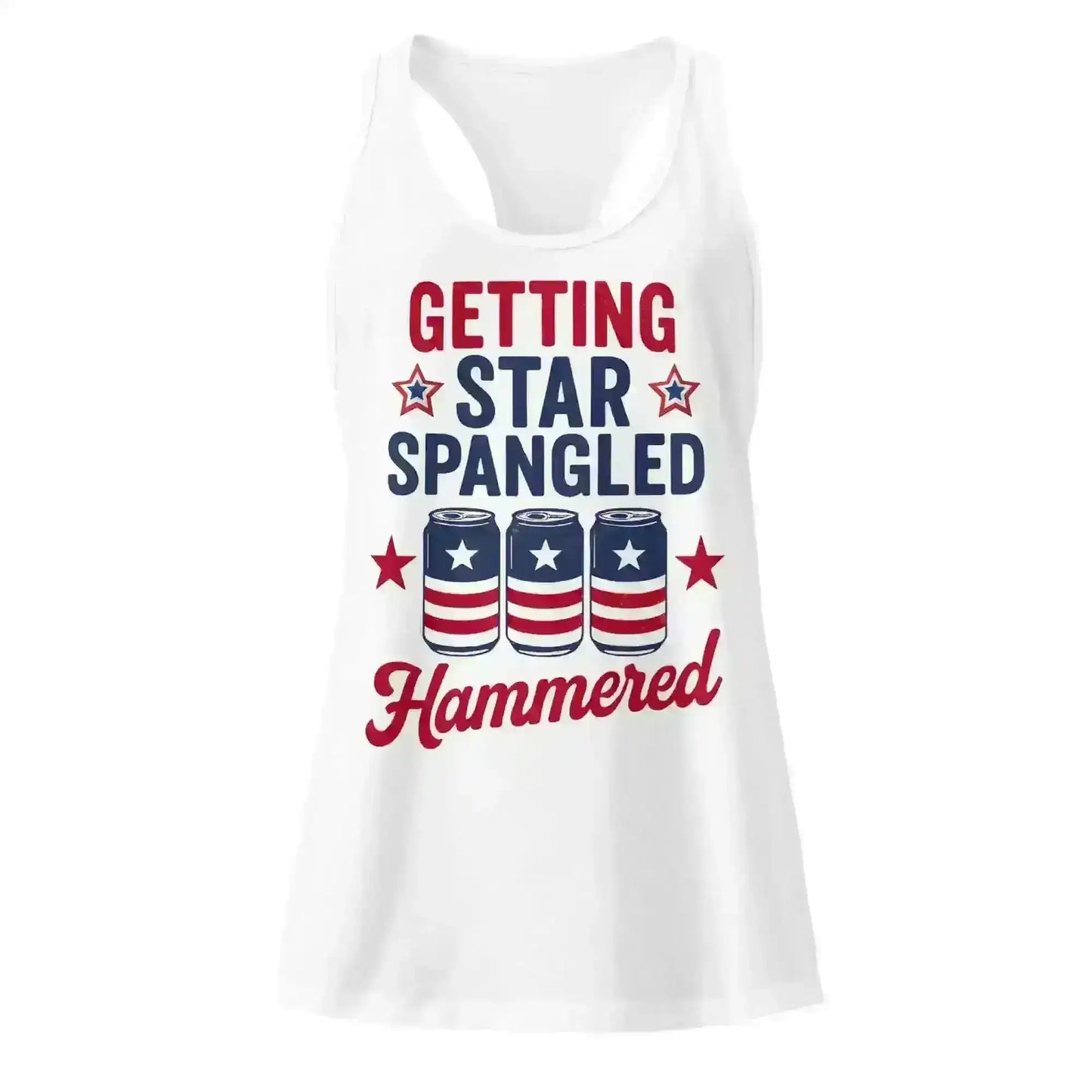 Getting Star Spangled Hammered 4th of July Racerback Tank - Cady Creations