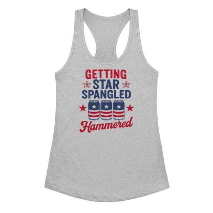 Getting Star Spangled Hammered 4th of July Racerback Tank - Cady Creations