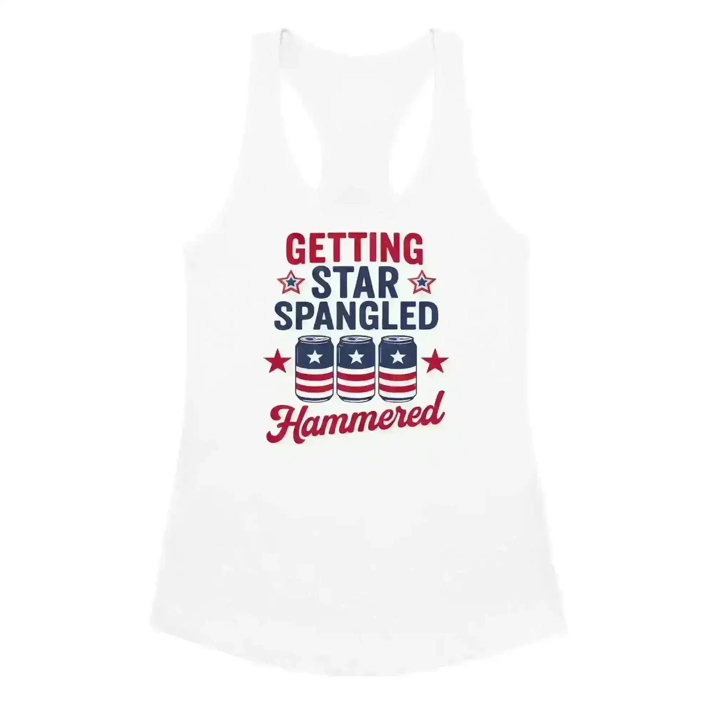 Getting Star Spangled Hammered 4th of July Racerback Tank - Cady Creations
