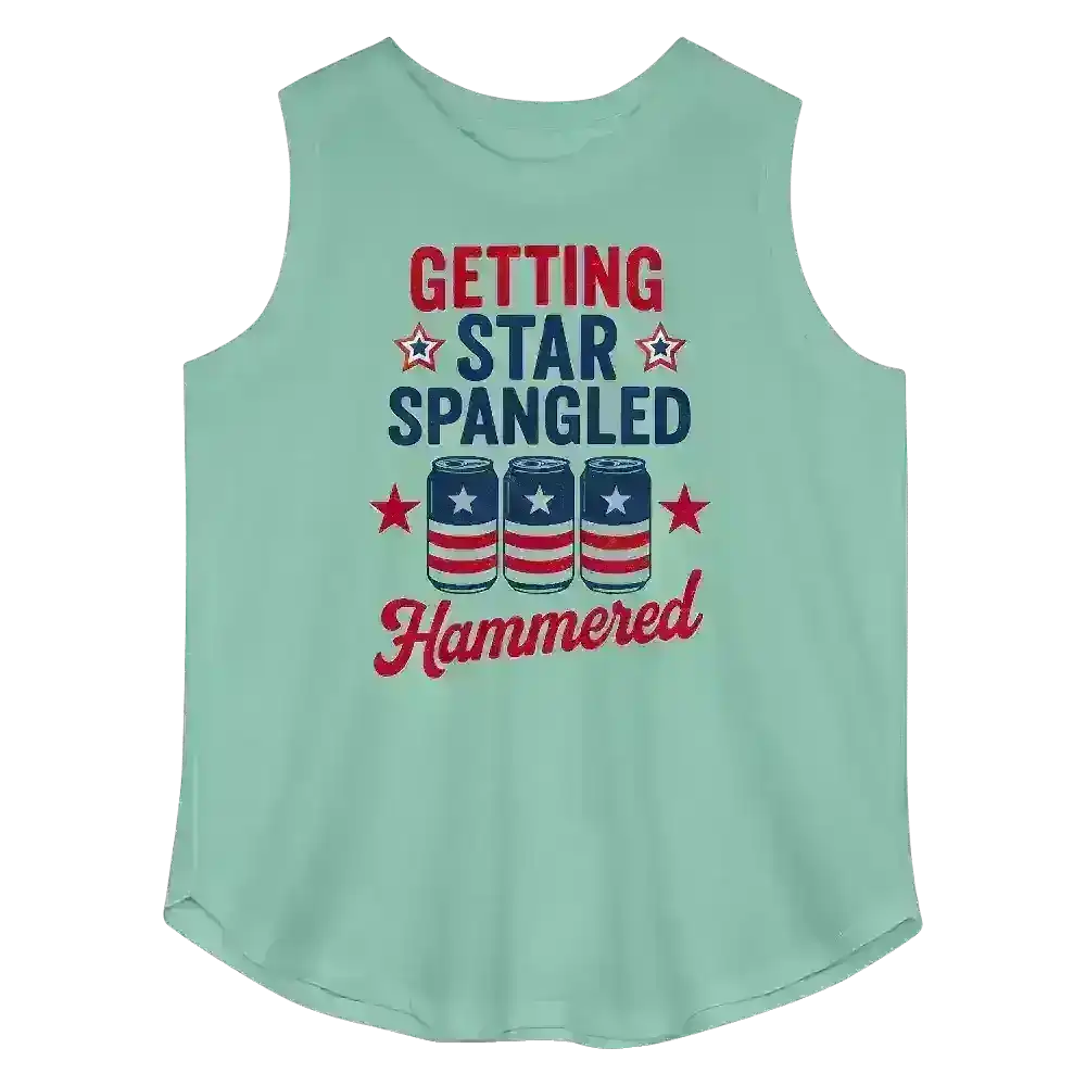 Getting Star Spangled Hammered - Curvy Tank - Cady Creations