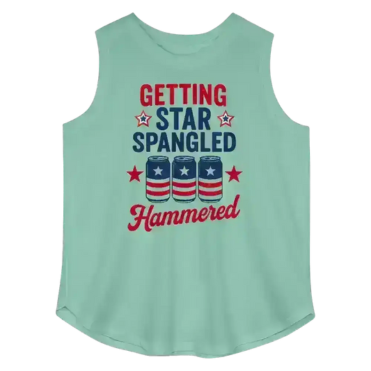 Getting Star Spangled Hammered - Curvy Tank - Cady Creations