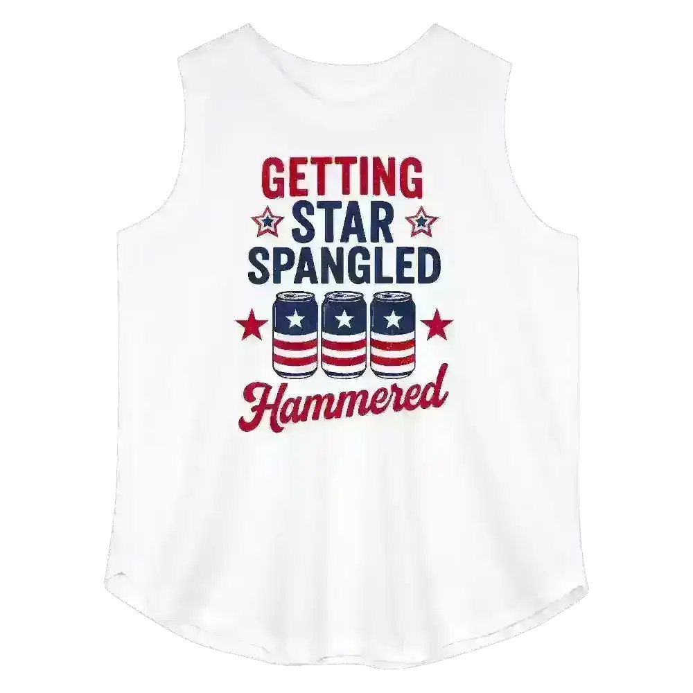 Getting Star Spangled Hammered - Curvy Tank - Cady Creations