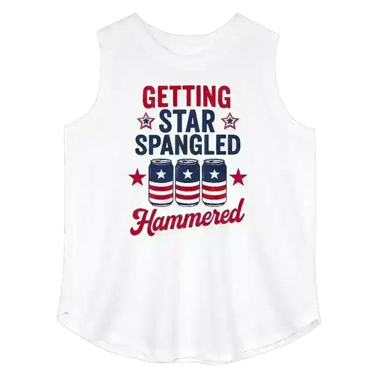Getting Star Spangled Hammered - Curvy Tank - Cady Creations