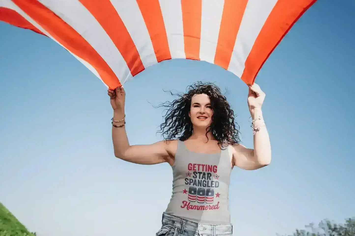 Getting Star Spangled Hammered - Racerback Tank - Cady Creations
