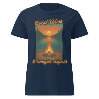 Good Vibes & Bonfire Nights - Fitted Tee - Cady Creations