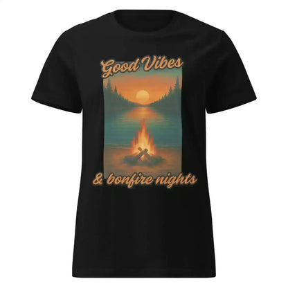 Good Vibes & Bonfire Nights - Fitted Tee - Cady Creations