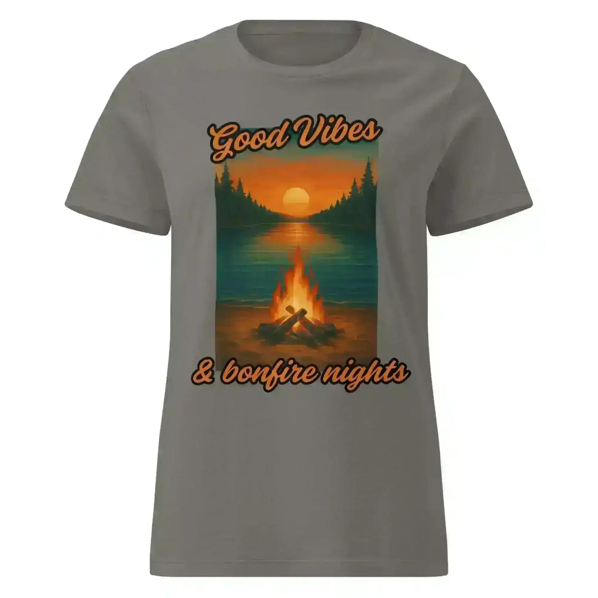 Good Vibes & Bonfire Nights - Fitted Tee - Cady Creations