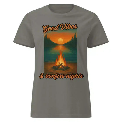 Good Vibes & Bonfire Nights - Fitted Tee - Cady Creations