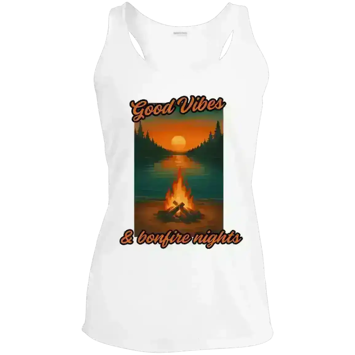 Good Vibes & Bonfire Nights - Racerback Tank - Cady Creations