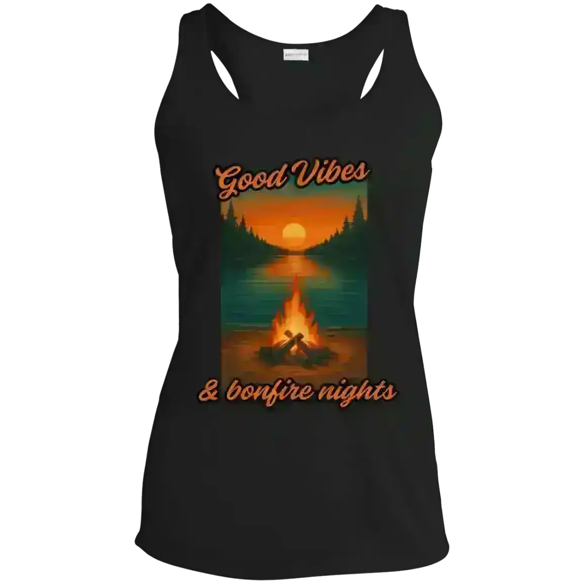 Good Vibes & Bonfire Nights - Racerback Tank - Cady Creations