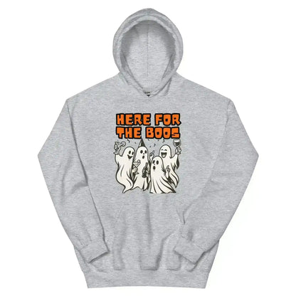 Here For The Boos Pullover Hoodie - Halloween Drinking Humor - Cady Creations