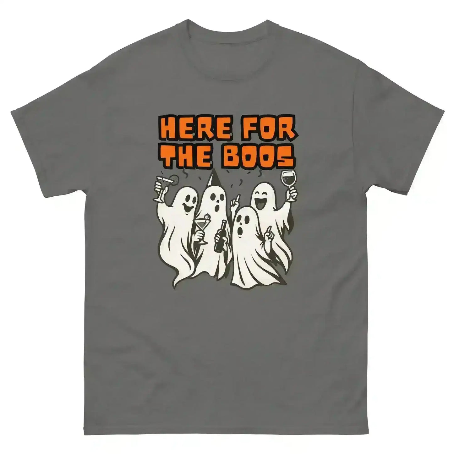 Here For The Boos Unisex Tee - Halloween Drinking Humor - Cady Creations
