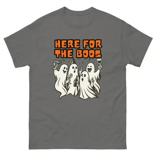 Here For The Boos Unisex Tee - Halloween Drinking Humor - Cady Creations