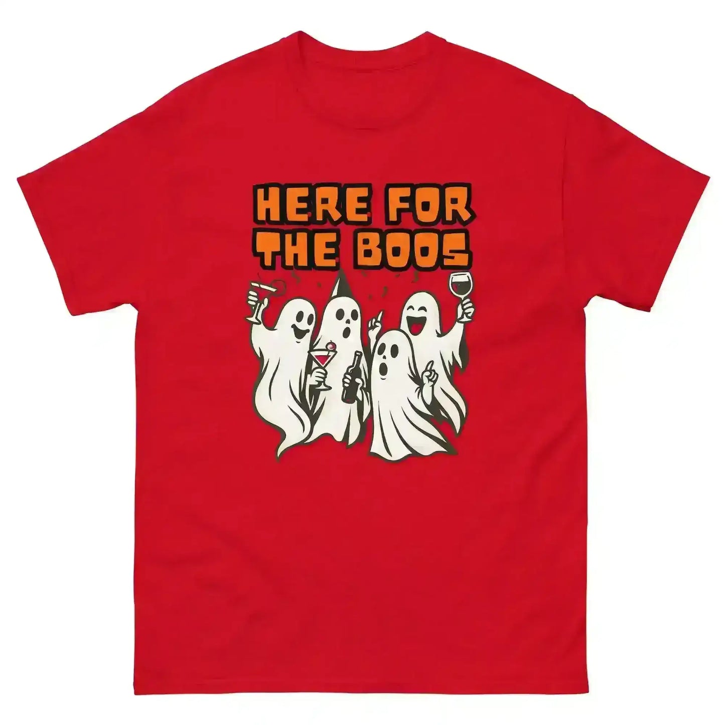 Here For The Boos Unisex Tee - Halloween Drinking Humor - Cady Creations