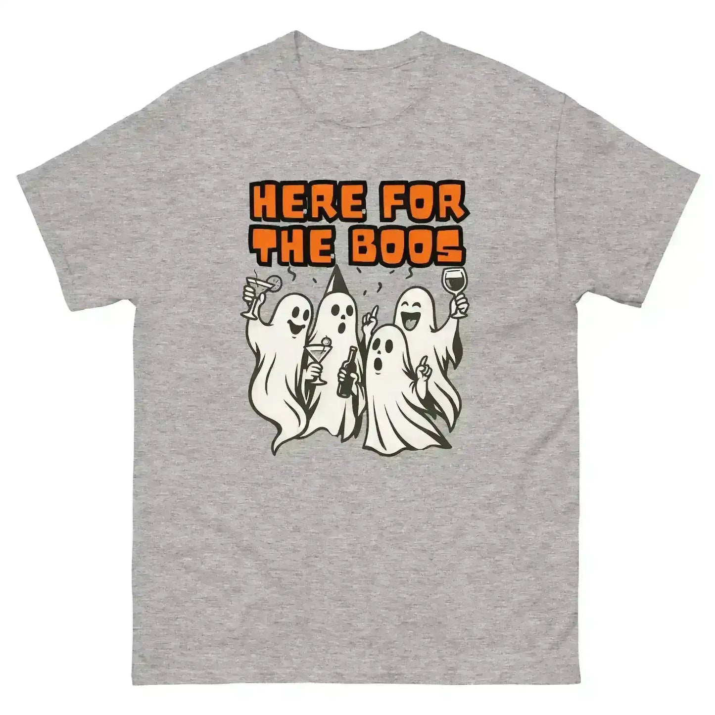 Here For The Boos Unisex Tee - Halloween Drinking Humor - Cady Creations
