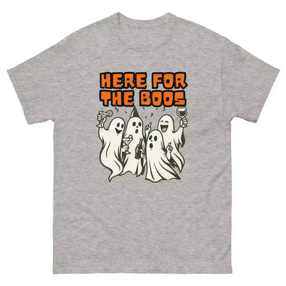 Here For The Boos Unisex Tee - Halloween Drinking Humor - Cady Creations