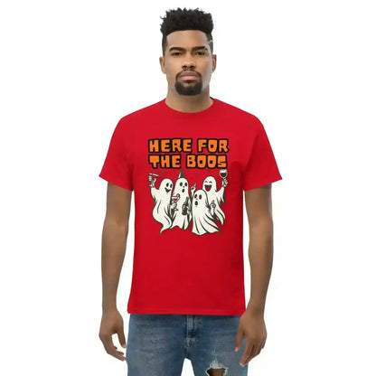 Here For The Boos Unisex Tee - Halloween Drinking Humor - Cady Creations