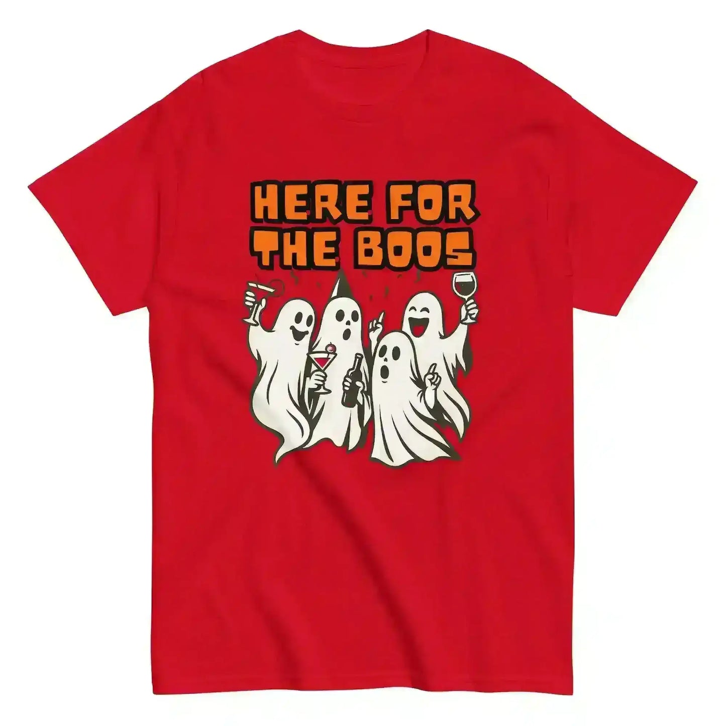 Here For The Boos Unisex Tee - Halloween Drinking Humor - Cady Creations