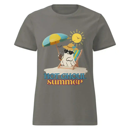 Hot Ghoul Summer Beach Ghost Humor Fitted Tee - Cady Creations