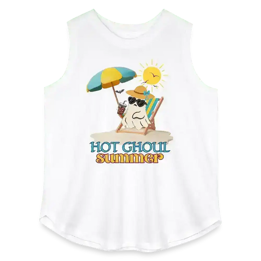 Hot Ghoul Summer Beach Ghost Humor Women's Curvy Relaxed Tank Top - Cady Creations