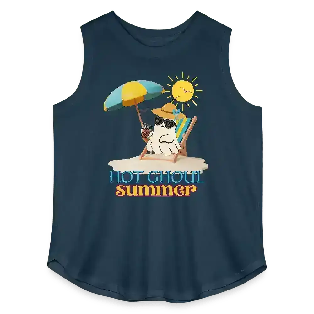 Hot Ghoul Summer Beach Ghost Humor Women's Curvy Relaxed Tank Top - Cady Creations