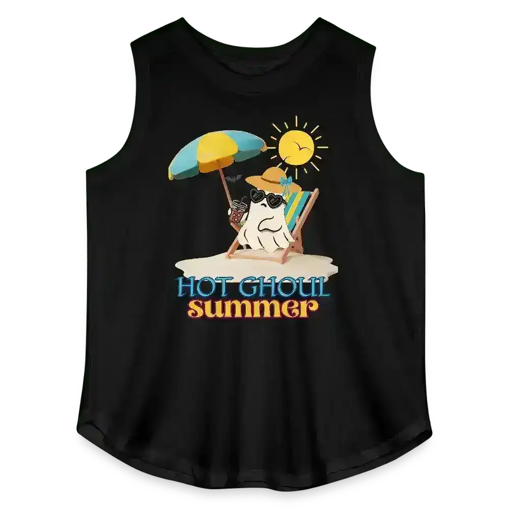 Hot Ghoul Summer Beach Ghost Humor Women's Curvy Relaxed Tank Top - Cady Creations