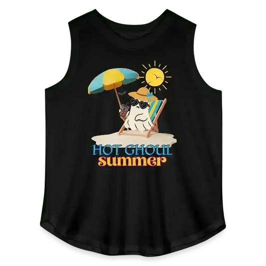 Hot Ghoul Summer Beach Ghost Humor Women's Curvy Relaxed Tank Top - Cady Creations
