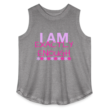 I Am Exactly Enough - Women’s Curvy Tank - granite heather 
