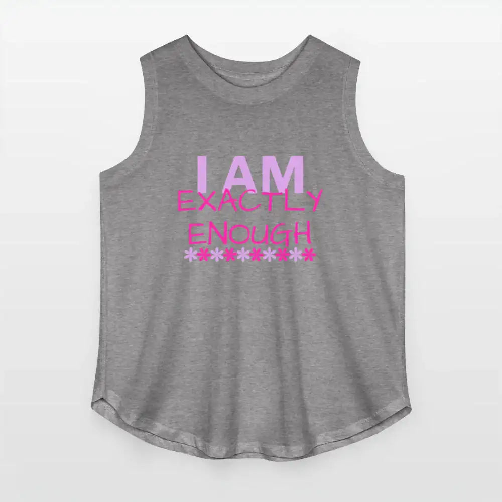 I Am Exactly Enough - Women’s Curvy Tank - granite heather 