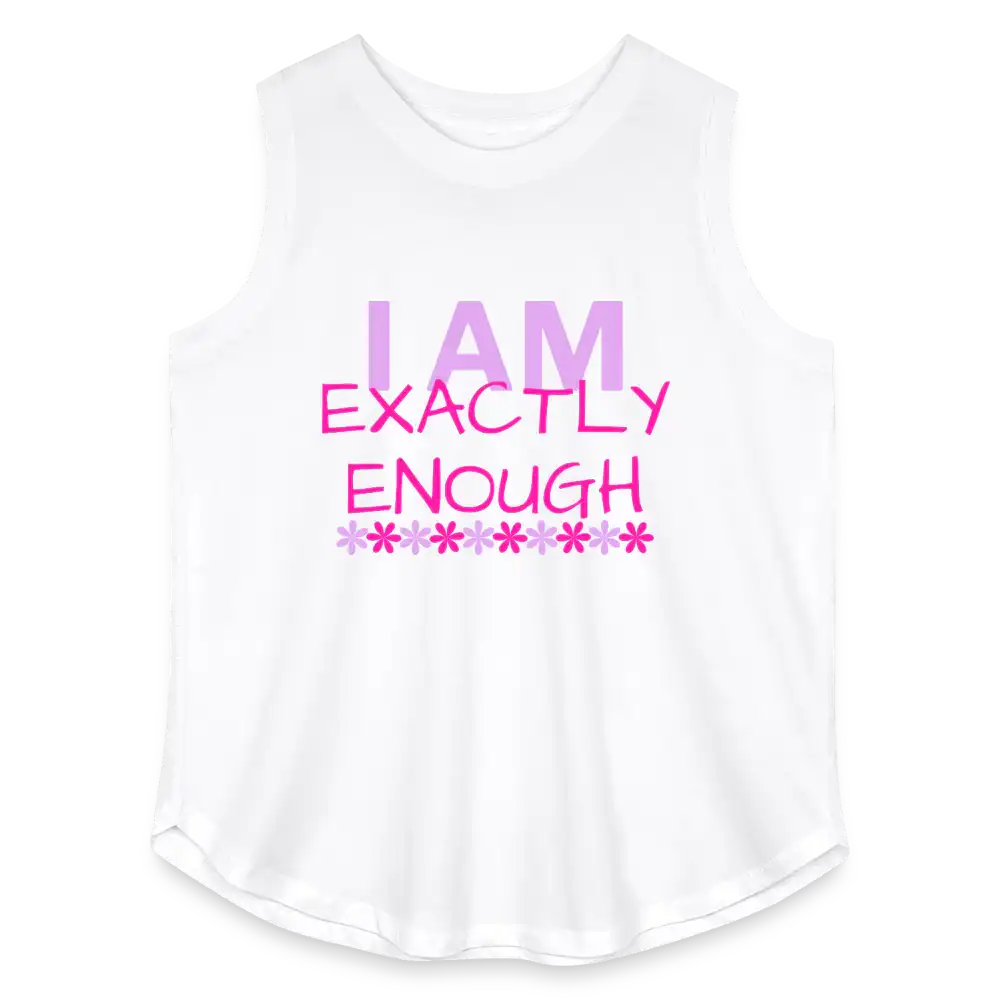 I Am Exactly Enough - Women’s Curvy Tank - white