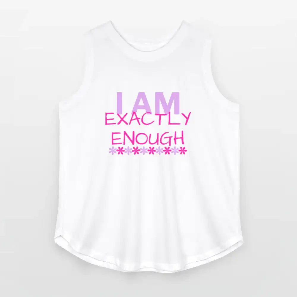 I Am Exactly Enough - Women’s Curvy Tank - white