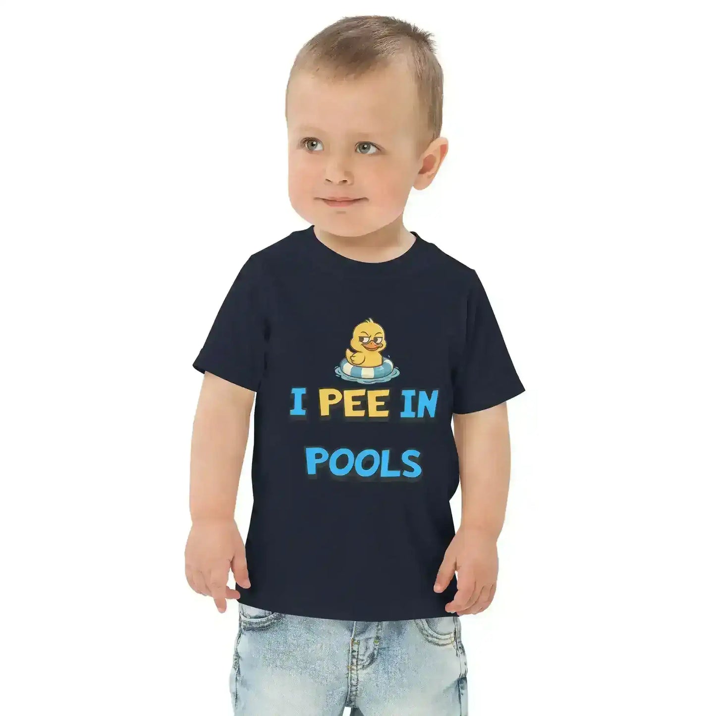 I Pee In Pools Funny Rubber Duck Toddler T-Shirt - Cady Creations