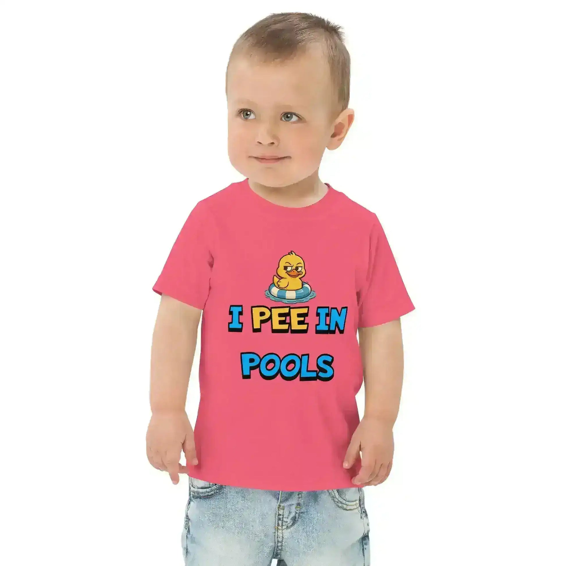 I Pee In Pools Funny Rubber Duck Toddler T-Shirt - Cady Creations