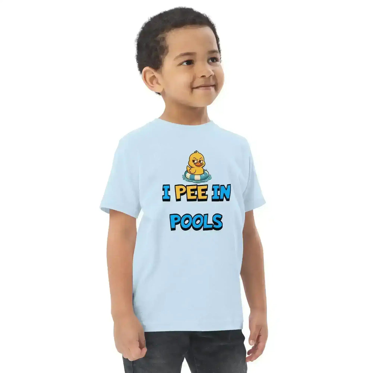 I Pee In Pools Funny Rubber Duck Toddler T-Shirt - Cady Creations