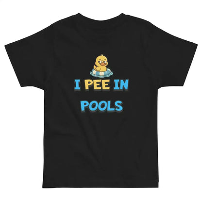 I Pee In Pools Funny Rubber Duck Toddler T-Shirt - Cady Creations