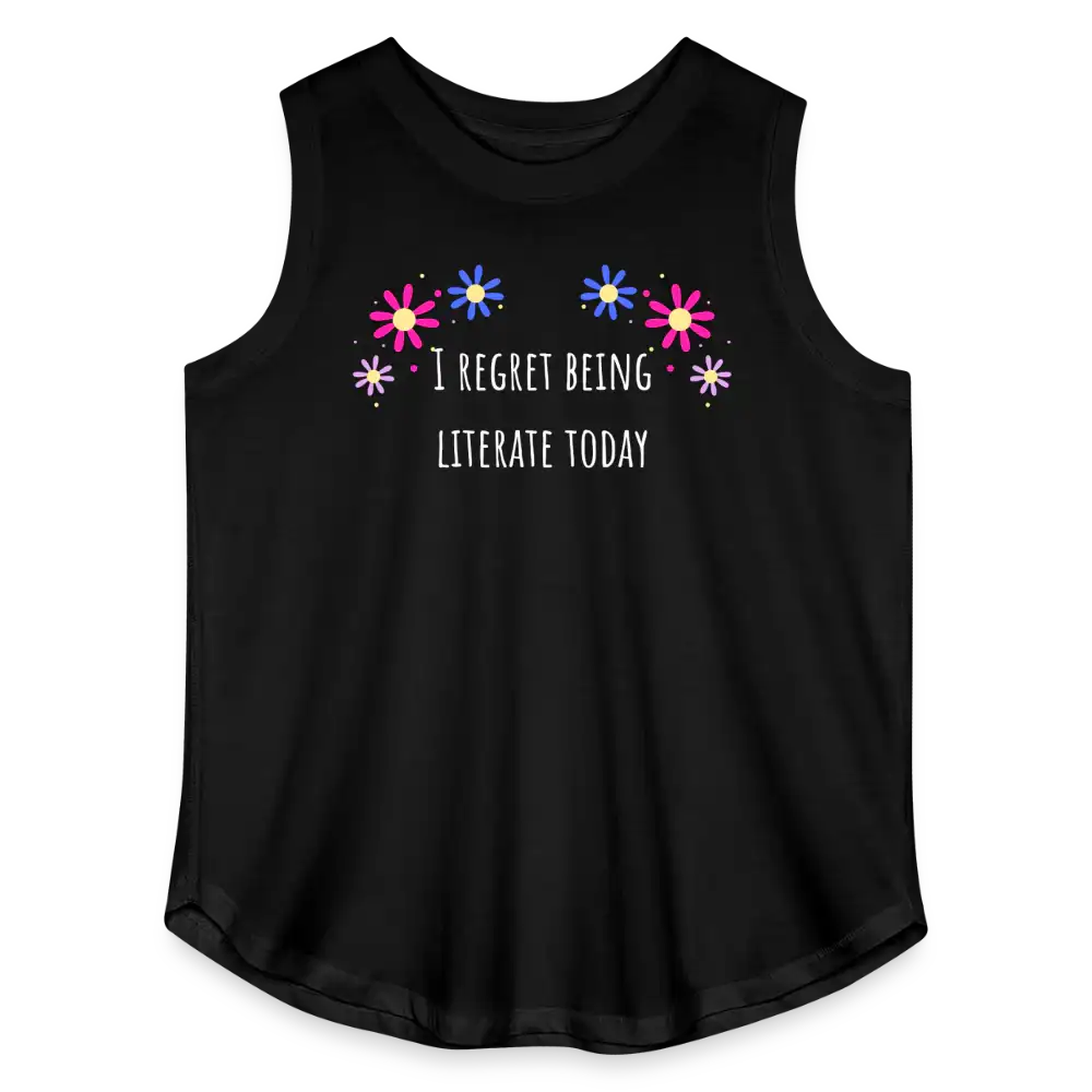 I Regret Being Literate Today - Women’s Curvy Tank - black