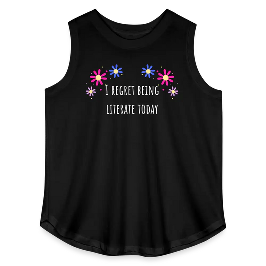 I Regret Being Literate Today - Women’s Curvy Tank - black