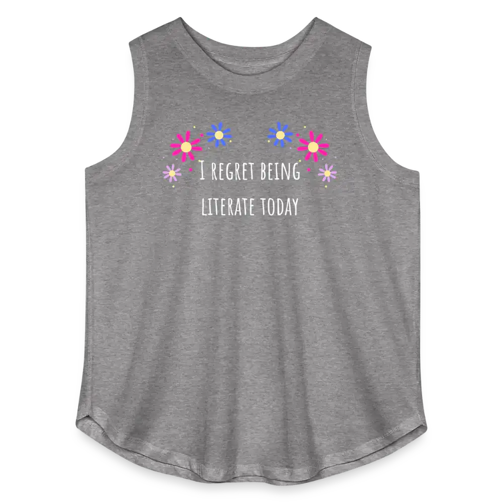 I Regret Being Literate Today - Women’s Curvy Tank - granite heather 