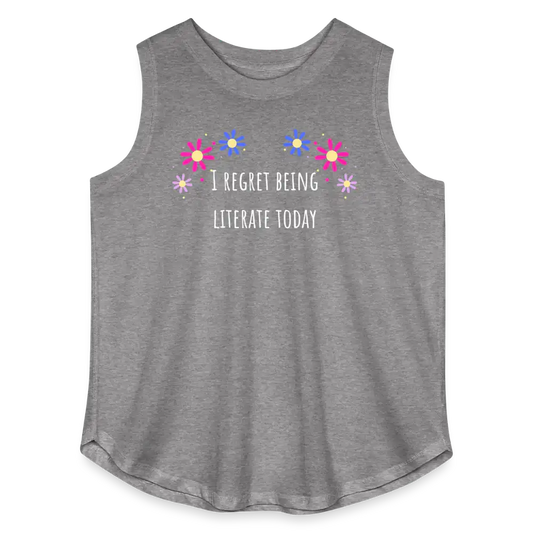 I Regret Being Literate Today - Women’s Curvy Tank - granite heather 