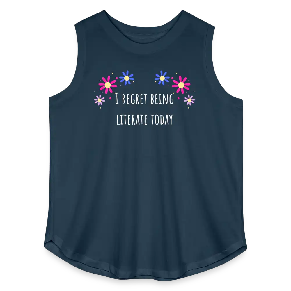 I Regret Being Literate Today - Women’s Curvy Tank - denim