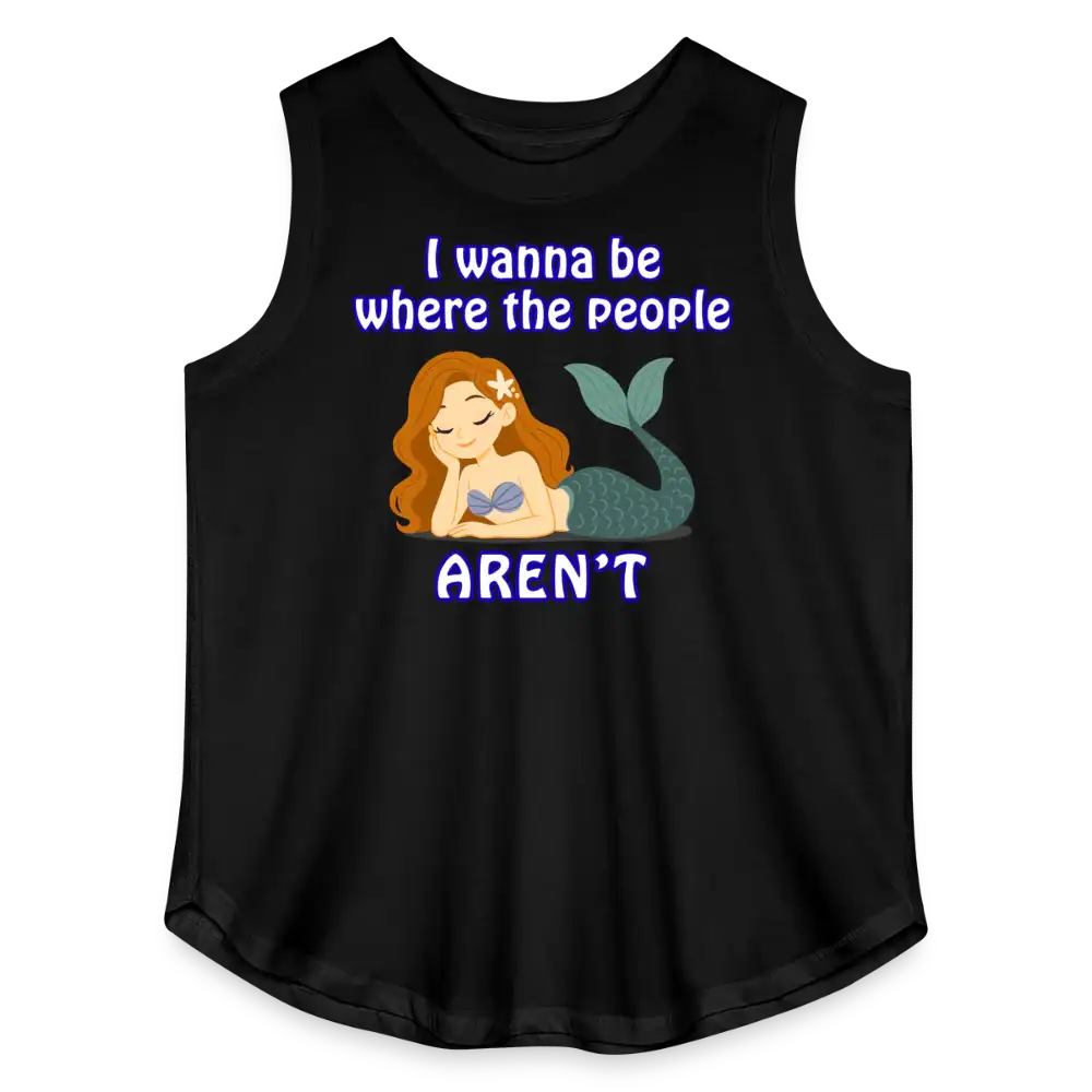 I Wanna Be Where The People Aren’t - Women’s Curvy Tank - black