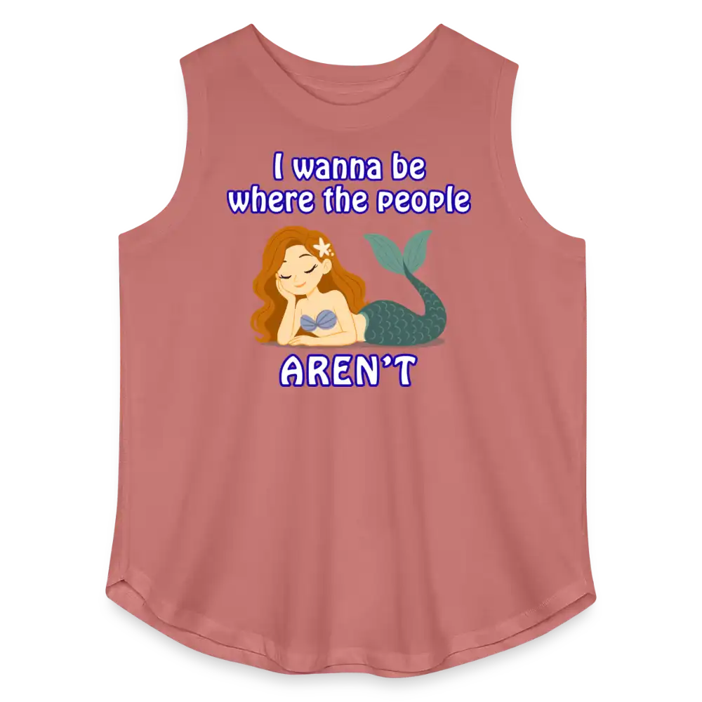 I Wanna Be Where The People Aren’t - Women’s Curvy Tank - mauve