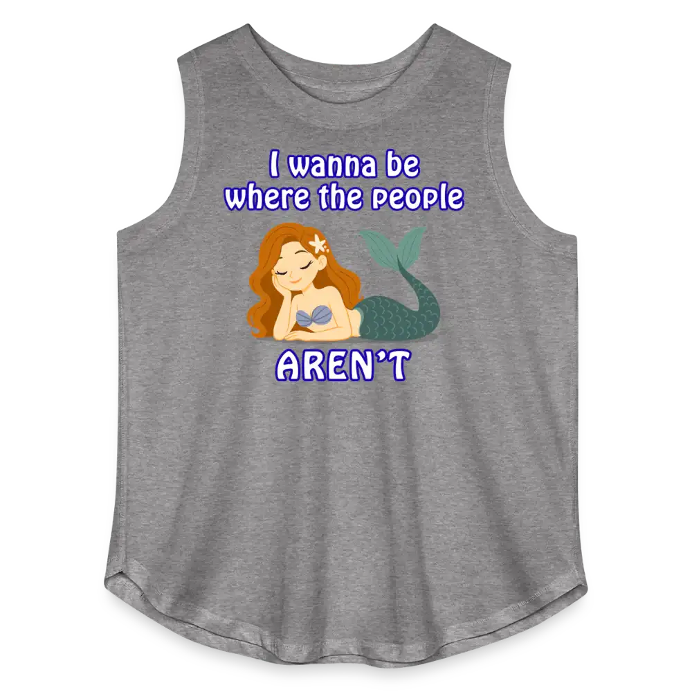 I Wanna Be Where The People Aren’t - Women’s Curvy Tank - granite heather 