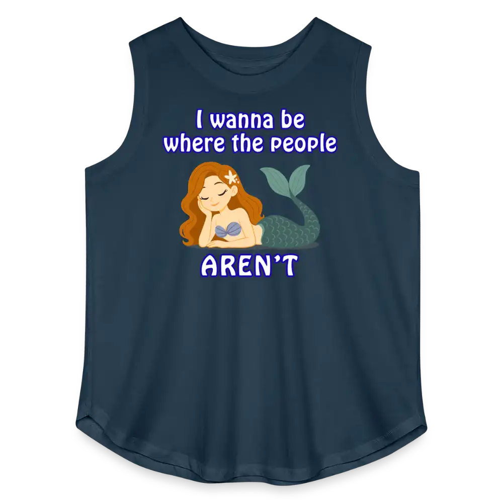 I Wanna Be Where The People Aren’t - Women’s Curvy Tank - denim